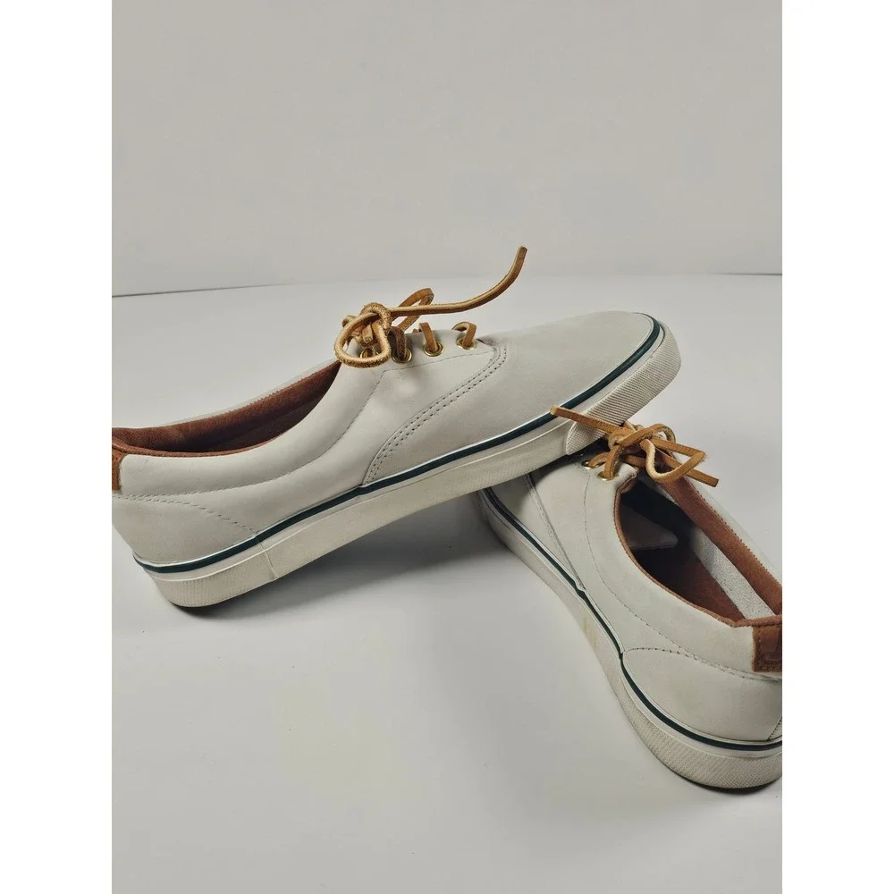 GH Bass & Co Outdoor Mens 8 Leather Sneakers Off White Low Top Rawhide Laces